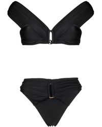 Noire Swimwear - Bikini froncé à taille haute - Lyst