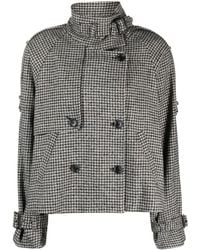 Gestuz - Houndstooth-pattern Double-breasted Jacket - Lyst