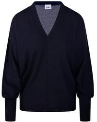 Nude - V-Neck Puff-Sleeve Sweater - Lyst