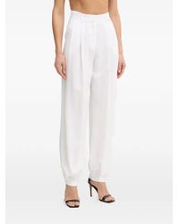 Fracomina - Pleated Logo-Plaque Trousers - Lyst
