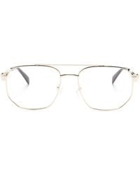 McQueen - Logo-Engraved Pilot-Frame Glasses - Lyst