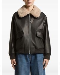 Peserico - Shearling-Collar Bomber Jacket - Lyst