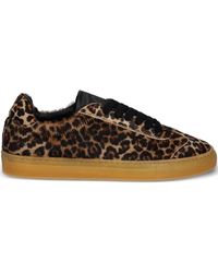 COPENHAGEN - Animal-Print Lace-Up Sneakers - Lyst