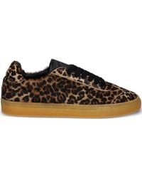 COPENHAGEN - Animal-Print Lace-Up Sneakers - Lyst
