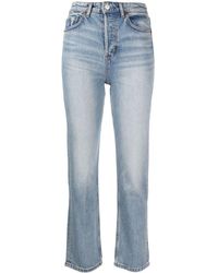 Reformation - Schmale Cropped-Jeans - Lyst