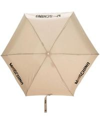Moschino - Logo-Print Compact Umbrella - Lyst