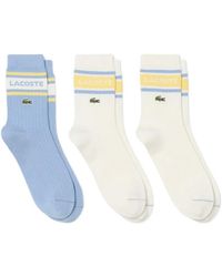 Lacoste - 3-Pack Printed Cotton Socks - Lyst
