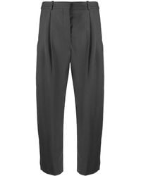 Stella McCartney - Cropped Pleated Wool Trousers - Lyst