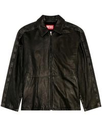 DIESEL - L-Stoller Panelled Leather Jacket - Lyst