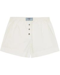 Ganni - Logo-Patch Shorts - Lyst