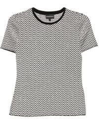Emporio Armani - Geometric-Pattern Short-Sleeve Top - Lyst