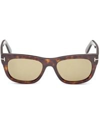 Tom Ford - Lunettes De Soleil Rectangulaires À Effet Écailles De Tortue - Lyst
