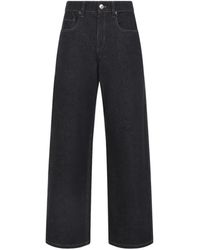 Brunello Cucinelli - Contrast-Stitch Wide-Leg Jeans - Lyst