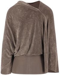 Rick Owens - Draped Velvet-Effect Top - Lyst