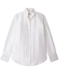 Sandro - Oversized Silk Satin Shirt - Lyst