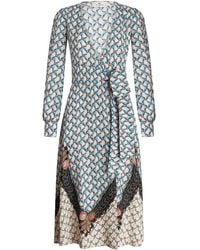 Etro - Floral-print Midi Wrap Dress - Lyst