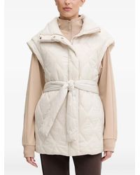 Guess - Quilted-Design Belted Gilet - Lyst