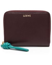 Loewe - Portefeuille en cuir à logo embossé - Lyst