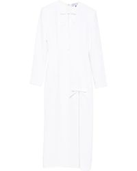 ROWEN ROSE - Bow-Detail Side-Slit Maxi Dress - Lyst