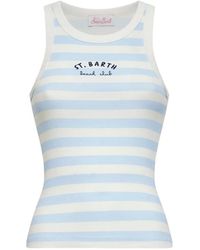 MC2 Saint Barth - Light And Striped Ribbed Cotton Ada Tank Top - Lyst