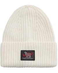 Woolrich - Gerippte Beanie Mit Logo-Patch - Lyst