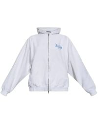 Balenciaga - Logo-Print Zip-Up Hoodie - Lyst
