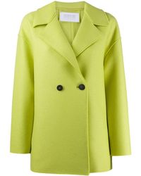 Harris Wharf London Manteau feutré à boutonnière croisée - Vert