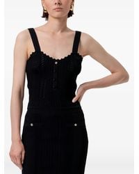 Fracomina - Pointelle-Knit Scalloped Top - Lyst