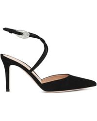 Gianvito Rossi - Jungle Mamba 85 Crystal-Embellished Suede Pumps - Lyst