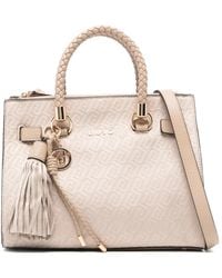 Liu Jo - Kleine Shopper Met Gevlochten Handgreep En Logo-Reliëf - Lyst