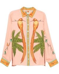 FARM Rio - Birds-Print Long-Sleeve Shirt - Lyst