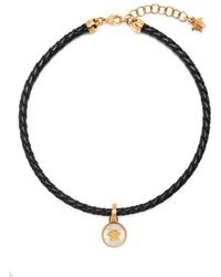 Versace - Medusa Biggie Leather Necklace - Lyst