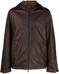 Lanvin - Leather Hooded Jacket - Lyst