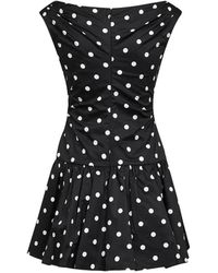 Self-Portrait Dot Mesh Midi Dress in Black | Lyst