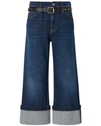 Pinko - Vaqueros Con Cinturón Y Dobladillo Vuelto - Lyst