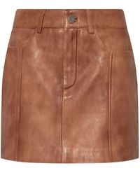 Gestuz - Fade-Effect Leather Mini Skirt - Lyst