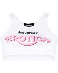 DSquared² - Top crop con stampa - Lyst