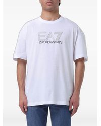 EA7 - Logo-Print Cotton T-Shirt - Lyst