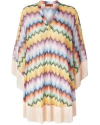 Missoni - Zigzag-Pattern Fringed Midi Dress - Lyst