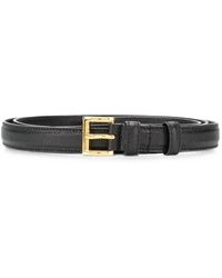 Prada - Saffiano-Leather Square-Buckle Belt - Lyst