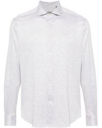 Corneliani - Piqué-weave Long-sleeve Shirt - Lyst