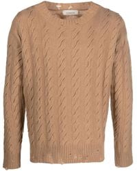 Laneus - Cable-Knit Crew Neck Sweater - Lyst