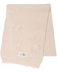 MM6 by Maison Margiela - Distressed Logo-Patch Scarf - Lyst
