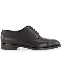 Manolo Blahnik - Brogue Derby Leather Shoes - Lyst