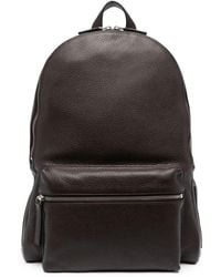 Orciani - Logo-Plaque Leather Backpack - Lyst