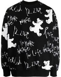 Izzue - Sweater Met Logoprint En Beerpatroon - Lyst