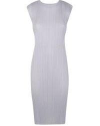 Pleats Please Issey Miyake - Abito Midi Effetto Plissé - Lyst