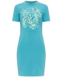 Versace Jeans Couture - Embellished Graphic Dress - Lyst