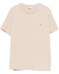 GANT - Logo-Embroidered T-Shirt - Lyst