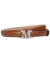 Max Mara - Ceinture En Cuir À Boucle Logo - Lyst